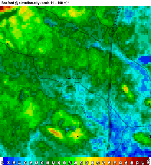 Boxford elevation map