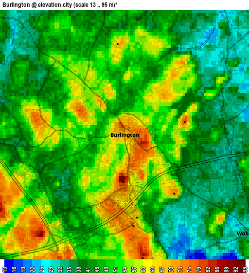 Burlington elevation map