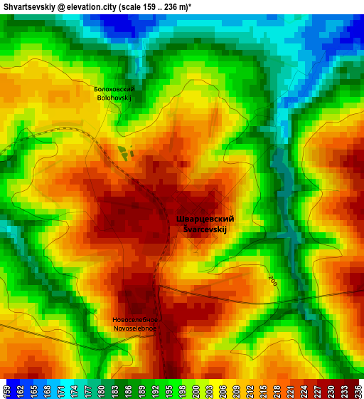 Shvartsevskiy elevation map