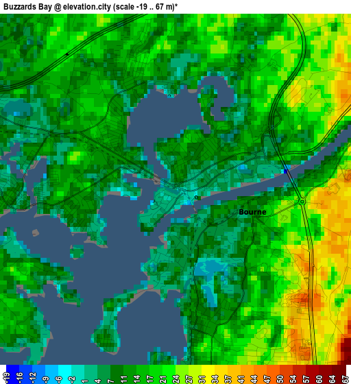 Buzzards Bay elevation map