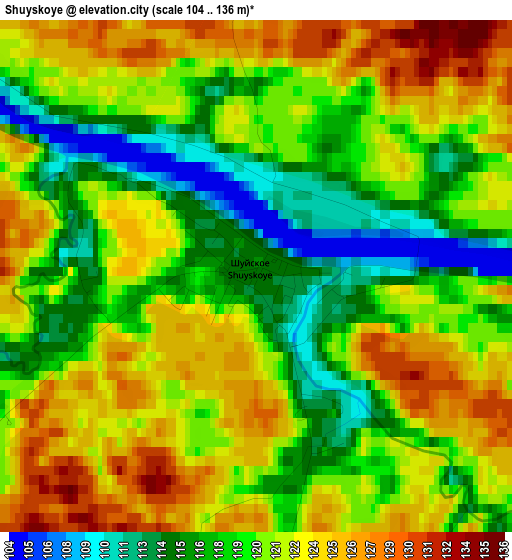 Shuyskoye elevation map