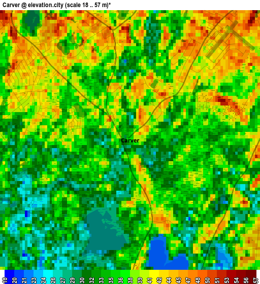 Carver elevation map