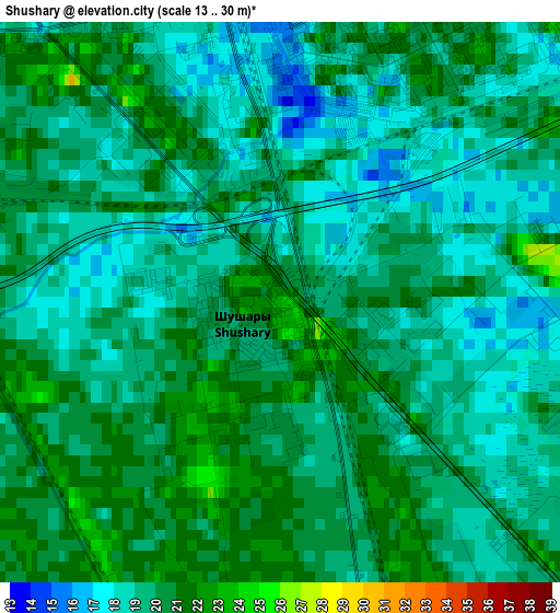 Shushary elevation map