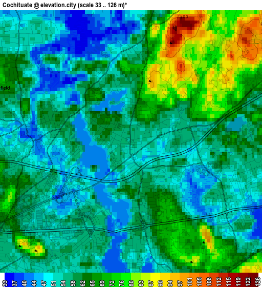 Cochituate elevation map