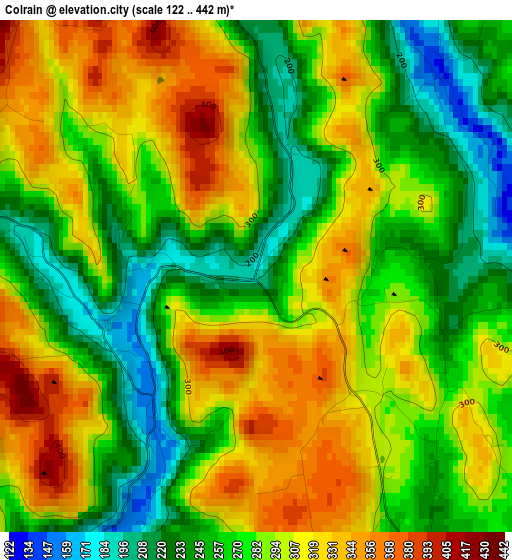 Colrain elevation map