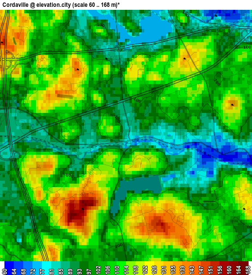 Cordaville elevation map