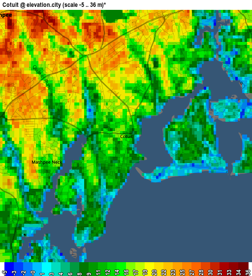 Cotuit elevation map