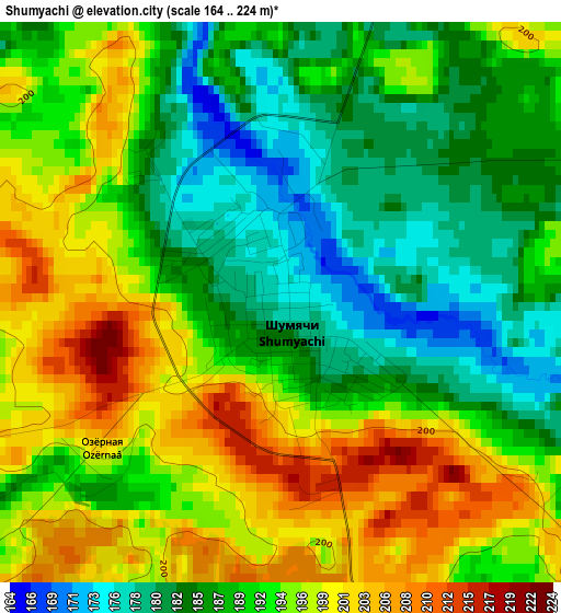 Shumyachi elevation map