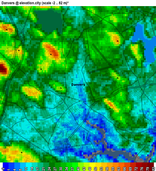 Danvers elevation map