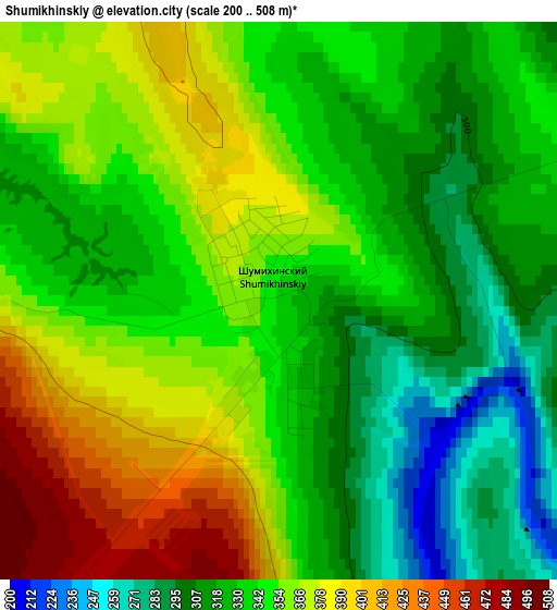 Shumikhinskiy elevation map