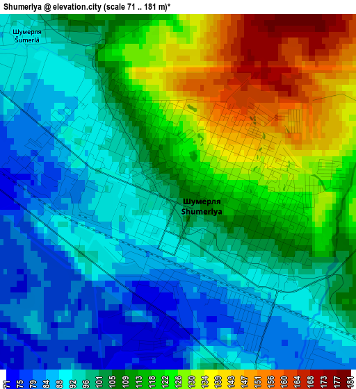 Shumerlya elevation map