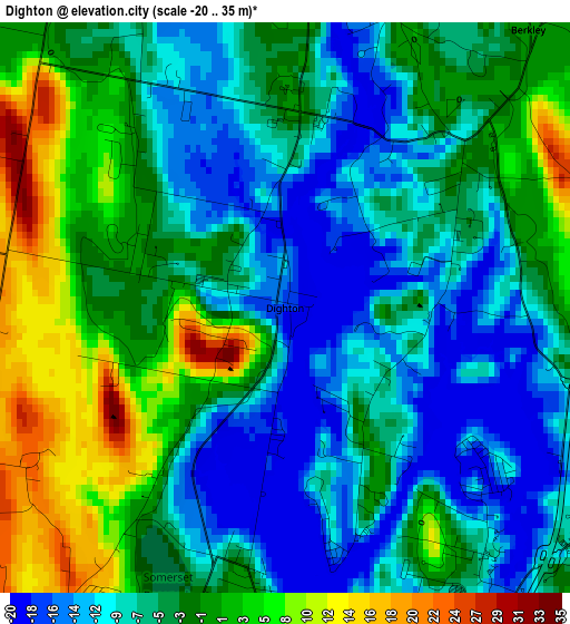 Dighton elevation map