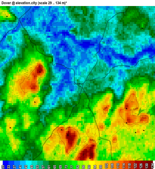 Dover elevation map