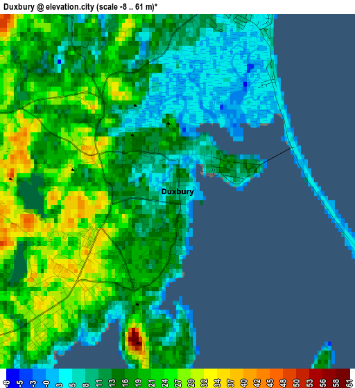 Duxbury elevation map