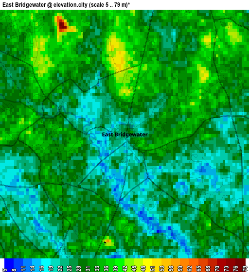 East Bridgewater elevation map