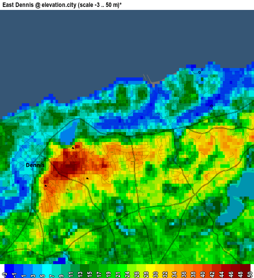 East Dennis elevation map