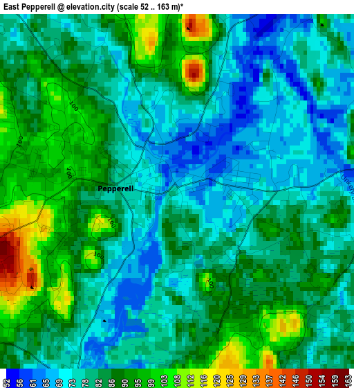 East Pepperell elevation map