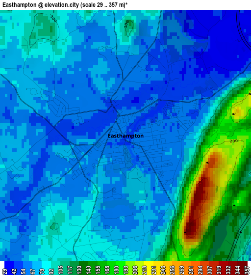 Easthampton elevation map