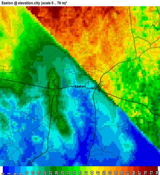 Easton elevation map