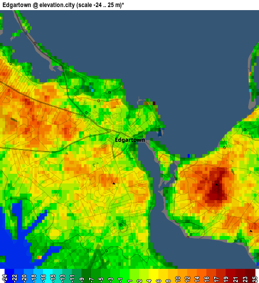 Edgartown elevation map