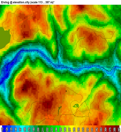 Erving elevation map