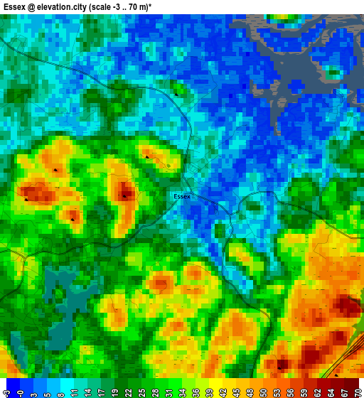 Essex elevation map