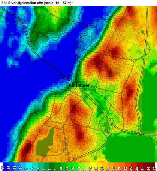 Fall River elevation map