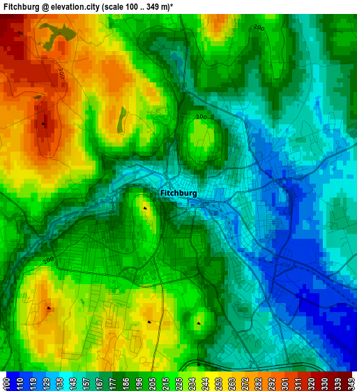 Fitchburg elevation map