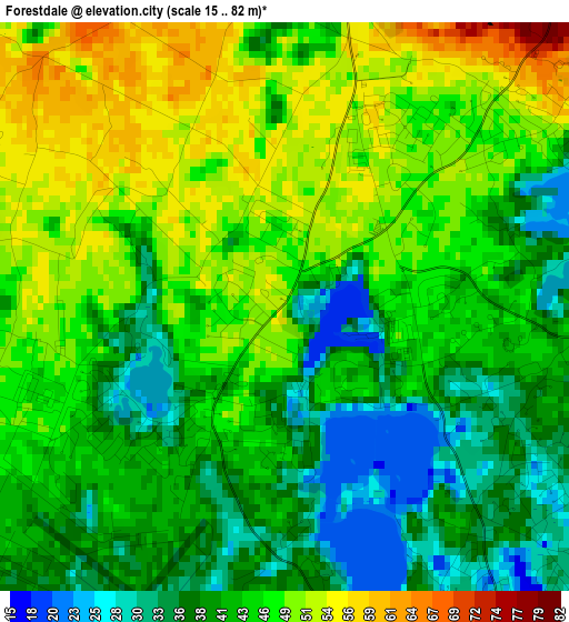 Forestdale elevation map