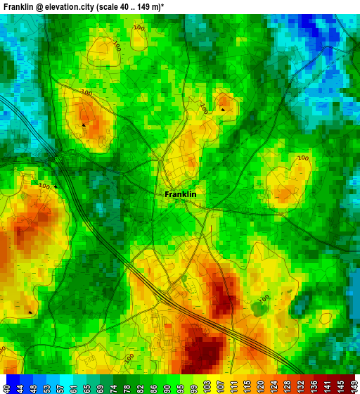 Franklin elevation map