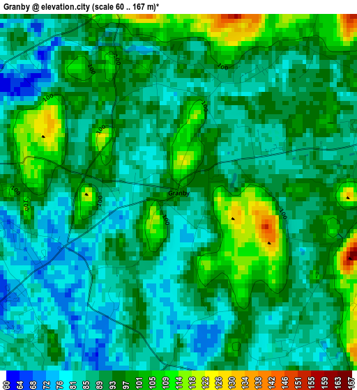 Granby elevation map