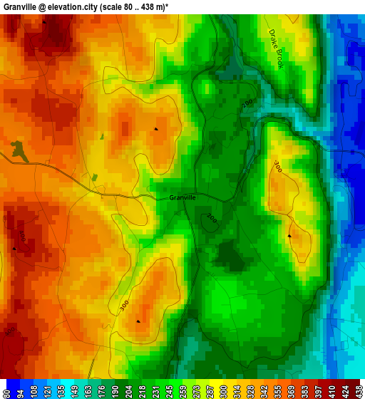 Granville elevation map