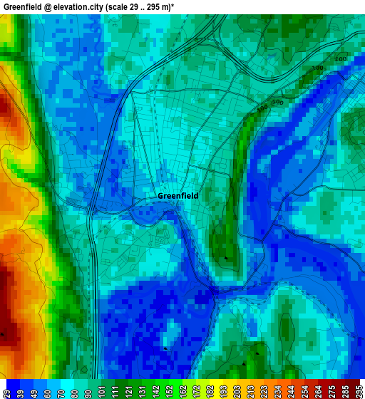 Greenfield elevation map