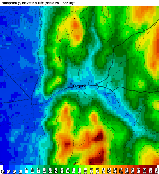 Hampden elevation map