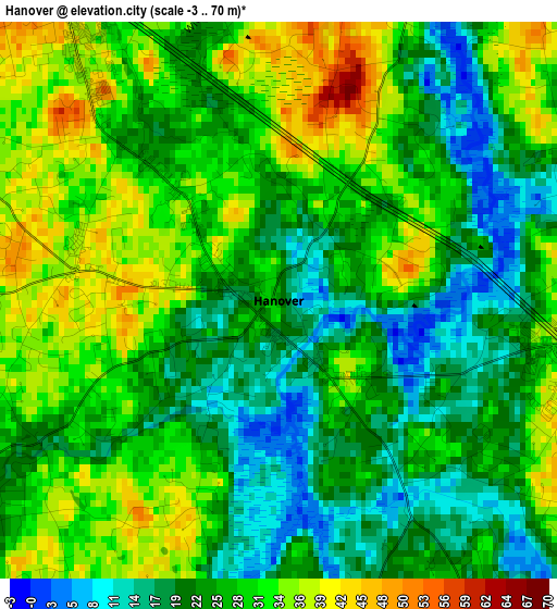 Hanover elevation map