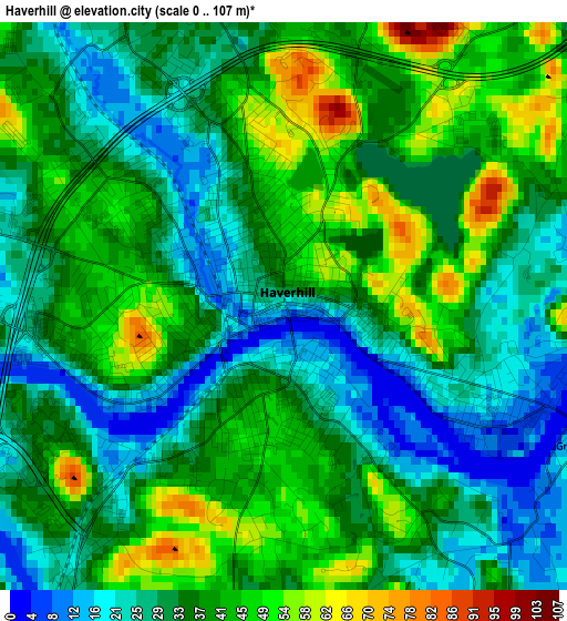 Haverhill elevation map