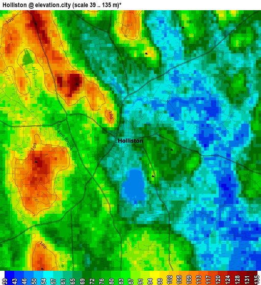 Holliston elevation map