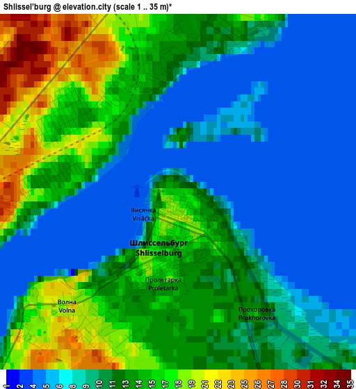 Shlissel’burg elevation map