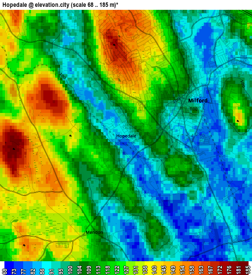 Hopedale elevation map