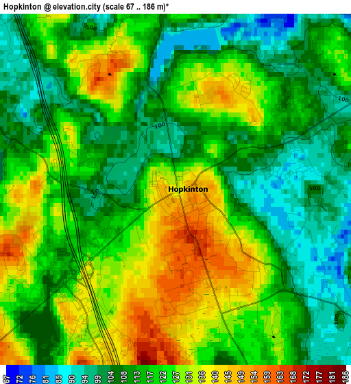 Hopkinton elevation map