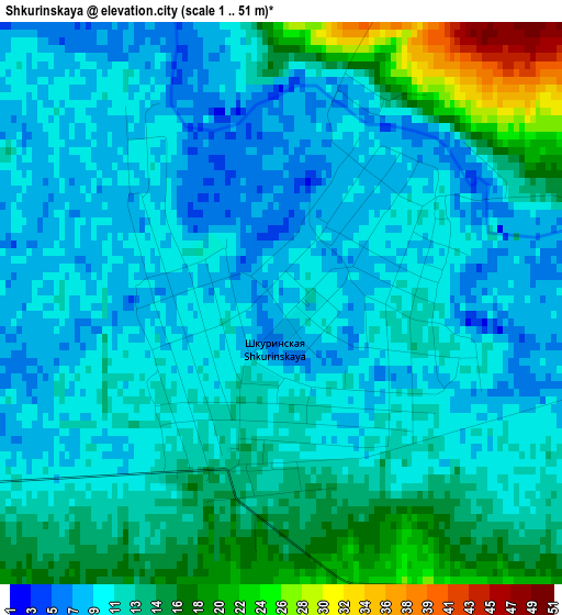 Shkurinskaya elevation map