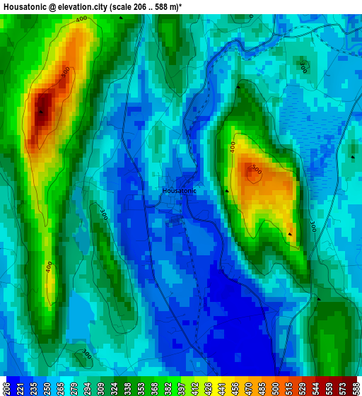 Housatonic elevation map