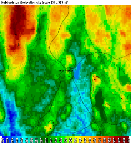 Hubbardston elevation map