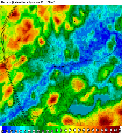 Hudson elevation map