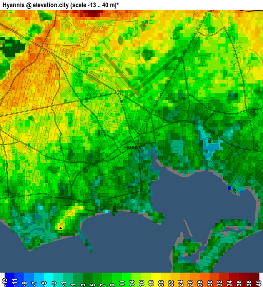 Hyannis elevation map