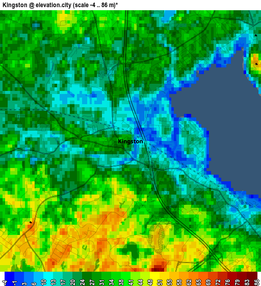 Kingston elevation map