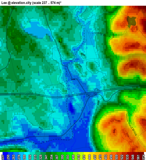 Lee elevation map