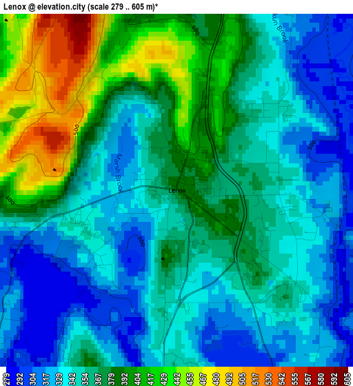 Lenox elevation map