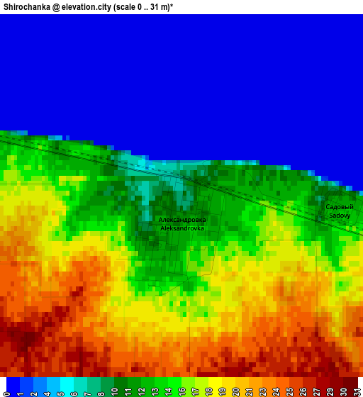 Shirochanka elevation map