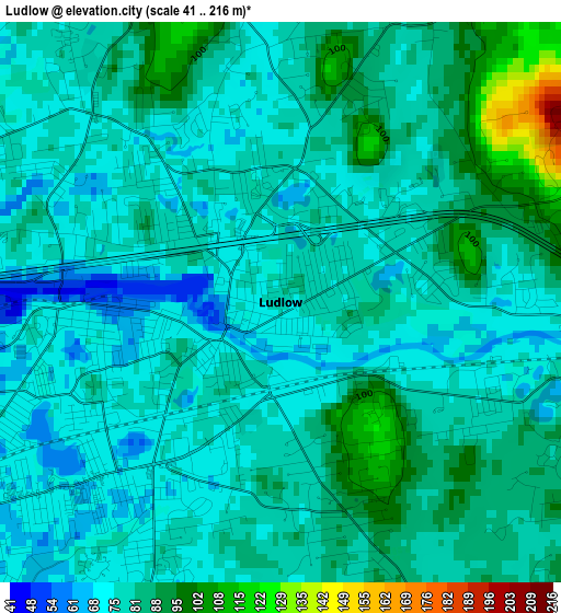 Ludlow elevation map